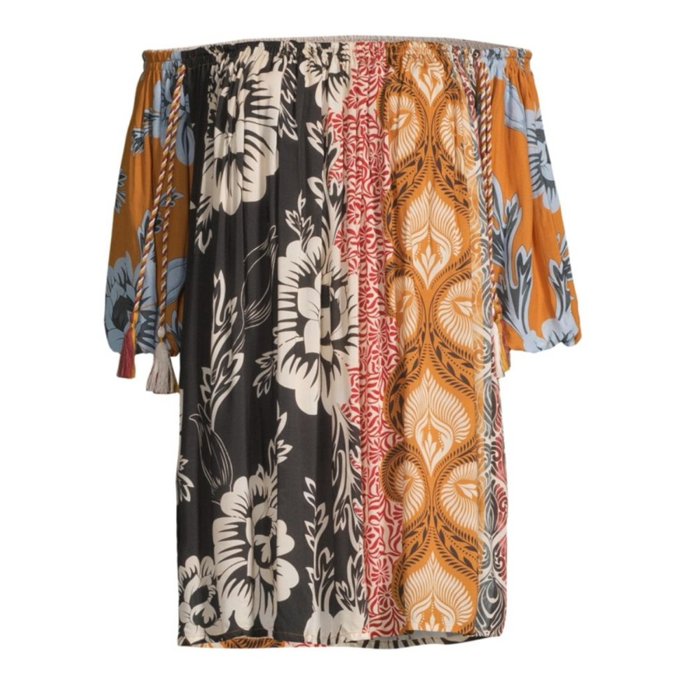 Agua Bendita Multicolor Off-Shoulder Swim Coverup